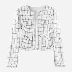 Акція на Жіночий піджак SHEIN GD-00200263 L Білий від Rozetka