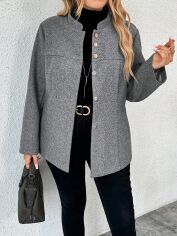 Акція на Пальто жіноче SHEIN GD-00199302 2XL Сіре від Rozetka