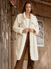 Акція на Жіноче пальто SHEIN GD-00200477 S Бежеве від Rozetka