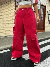 Акція на Джинси Карго жіночі SHEIN GD-00195091 2XL Червоні від Rozetka