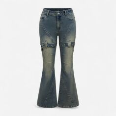 Акція на Джинси Кльош жіночі SHEIN GD-00178776 L Сині від Rozetka
