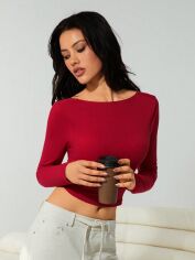 Акція на Топ жіночий SHEIN GD-00194940 S Бордовий від Rozetka