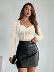 Акція на Топ жіночий SHEIN GD-00227114 L Кремовий від Rozetka