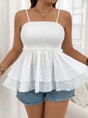 Акція на Топ жіночий SHEIN GD-00196686 4XL Білий від Rozetka