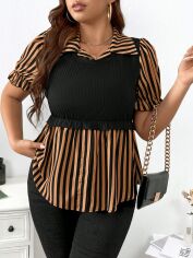 Акція на Топ жіночий SHEIN GD-00219325 4XL Коричневий від Rozetka