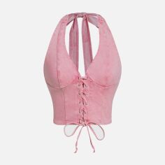 Акція на Топ джинсовий жіночий SHEIN GD-00211222 XS Рожевий від Rozetka