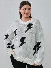 Акція на Джемпер жіночий SHEIN GD-00193453 1XL Чорно-білий від Rozetka