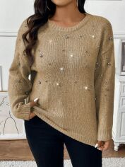 Акція на Джемпер жіночий SHEIN GD-00197990 0XL Бежевий від Rozetka