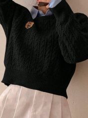 Акція на Джемпер жіночий SHEIN GD-00193794 XL Чорний від Rozetka