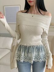 Акція на Джемпер жіночий SHEIN GD-00212555 XL Бежевий від Rozetka
