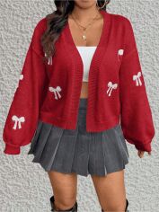 Акція на Кардиган жіночий SHEIN GD-00197115 2XL Червоний від Rozetka