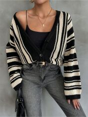 Акція на Кардиган жіночий SHEIN GD-00213939 S Чорний з білим від Rozetka