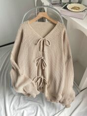Акція на Кардиган жіночий SHEIN GD-00196274 1XL Кремовий від Rozetka