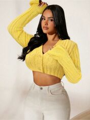 Акція на Кардиган жіночий SHEIN GD-00197891 S Жовтий від Rozetka