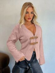 Акция на Жіночий кардиган SHEIN GD-00197383 XS Рожевий от Rozetka
