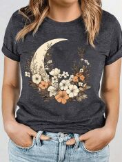 Акція на Футболка жіноча SHEIN GD-00216514 4XL Сіра від Rozetka
