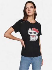 Акція на Футболка жіноча Karl Lagerfeld 44331905 L Чорна від Rozetka