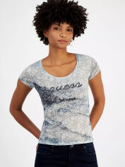 Акція на Футболка жіноча Guess 747035178 M Блакитна від Rozetka