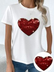Акція на Футболка жіноча SHEIN GD-00215575 S Біла від Rozetka