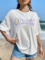 Акція на Футболка оверсайз довга жіноча SHEIN GD-00219978 S Біла від Rozetka