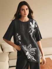 Акція на Футболка оверсайз довга жіноча SHEIN GD-00212993 M Біла від Rozetka