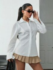 Акція на Сорочка бавовняна жіноча SHEIN GD-00194954 M Біла від Rozetka