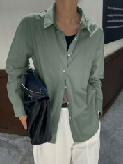 Акція на Сорочка бавовняна жіноча SHEIN GD-00209697 XL Сіра з блакитним від Rozetka
