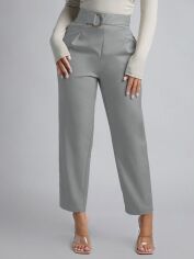 Акція на Штани жіночі SHEIN GD-00198561 L-Petite Сірі від Rozetka