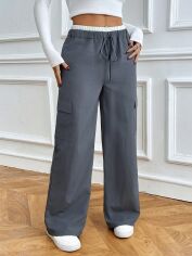 Акція на Штани жіночі SHEIN GD-00195966 M Темно-сірі від Rozetka