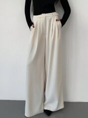 Акція на Штани жіночі SHEIN GD-00197798 M Кремові від Rozetka
