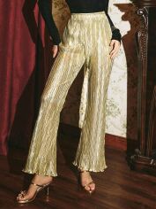 Акція на Штани жіночі SHEIN GD-00197375 S Золоті від Rozetka