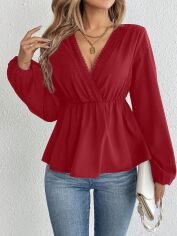 Акція на Блузка жіноча SHEIN GD-00218545 L-Tall Бордова від Rozetka