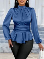 Акція на Блуза жіноча SHEIN GD-00198099 S Темно-синя від Rozetka