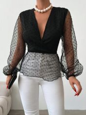 Акція на Блузка жіноча SHEIN GD-00197863 M Чорна від Rozetka
