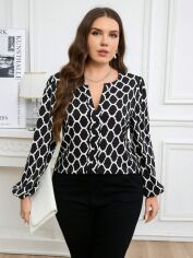 Акція на Блузка жіноча SHEIN GD-00225066 3XL Чорна від Rozetka