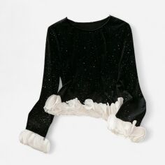 Акція на Блузка жіноча SHEIN GD-00215901 S Чорна від Rozetka