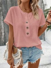 Акция на Блузка жіноча SHEIN GD-00196983 S Рожева от Rozetka