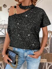 Акція на Блузка жіноча SHEIN GD-00215909 L Чорна від Rozetka