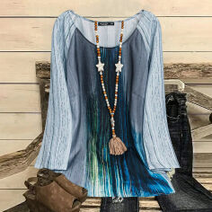 Акция на Блузка жіноча SHEIN GD-00196277 2XL Різнокольорова от Rozetka