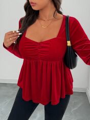 Акція на Блузка жіноча SHEIN GD-00224606 2XL Червона від Rozetka