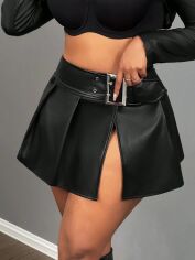 Акція на Спідниця зі штучної шкіри жіноча SHEIN GD-00196798 S Чорна від Rozetka