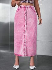 Акція на Спідниця джинсова довга осіння жіноча SHEIN GD-00195158 0XL Рожева від Rozetka