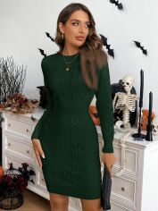 Акція на Сукня осіння жіноча SHEIN GD-00212288 M Темно-зелена від Rozetka