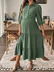 Акція на Сукня для вагітних осіння жіноча SHEIN GD-00200512 L Зелена від Rozetka