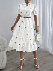 Акція на Плаття міді літнє жіноче SHEIN GD-00195210 S Біле від Rozetka