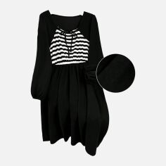 Акція на Сукня осіння жіноча SHEIN GD-00218599 4XL Чорно-біла від Rozetka