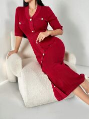 Акція на Сукня осіння жіноча SHEIN GD-00200330 L Бордова від Rozetka