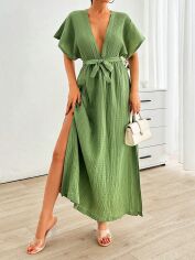 Акція на Плаття довге літнє жіноче SHEIN GD-00194962 S Зелене від Rozetka