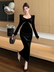 Акція на Сукня осіння жіноча SHEIN GD-00224799 M Чорна від Rozetka