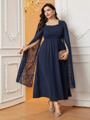 Акція на Сукня осіння жіноча SHEIN GD-00198654 1XL Синя від Rozetka